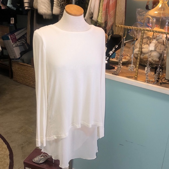 Joseph Ribkoff Tops - Joseph Ribkoff White Tunic w/ Bow Back Size 10